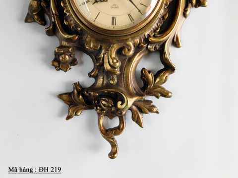  Đồng hồ treo tường bằng đồng thau nguyên khối Smiths 8 Day 4 Jewel . 