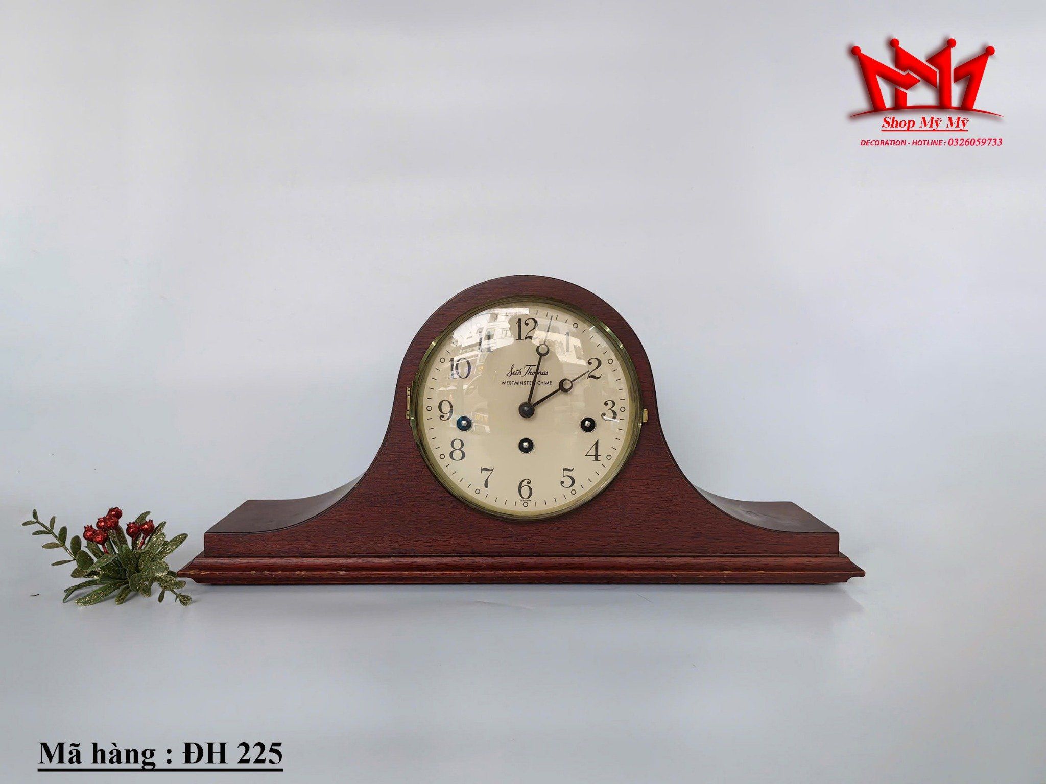 Đồng hồ lên dây 3 lỗ 5 gông của Seth Thomas Đức.