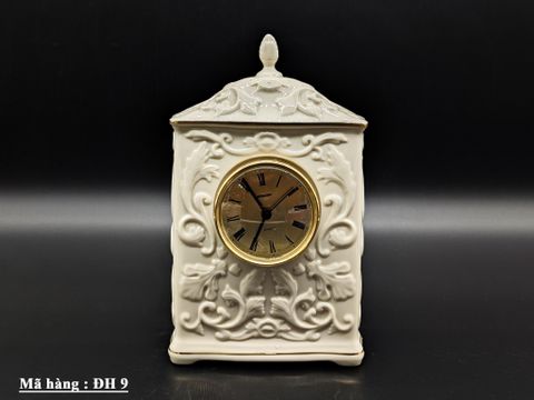  Đồng hồ để bàn bằng sứ thương hiệu Lenox, hàng cổ điển của Mỹ, dáng cao 