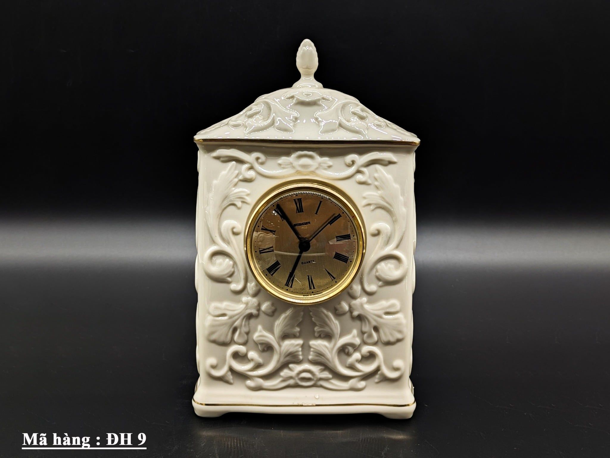 Đồng hồ để bàn bằng sứ thương hiệu Lenox, hàng cổ điển của Mỹ, dáng cao