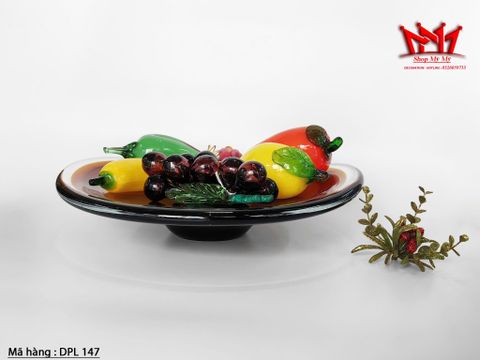  Đĩa thủy tinh trang trí trung tâm, một tác phẩm nghệ thuật với thiết kế tối giản, độc đáo, thủy tinh thổi, tình trạng hoàn hảo, 