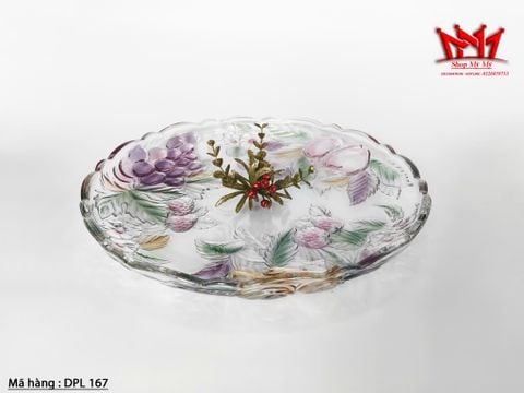  Đĩa thủy tinh tròn Mikasa dùng để trang trí hoặc đựng trái cây 