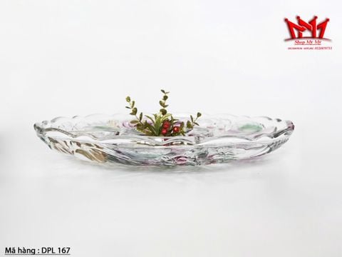  Đĩa thủy tinh tròn Mikasa dùng để trang trí hoặc đựng trái cây 