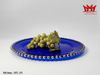 Set 4 Đĩa Thủy Tinh Xanh Coban Viền Bi Bạc Cao Cấp