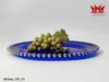 Set 4 Đĩa Thủy Tinh Xanh Coban Viền Bi Bạc Cao Cấp