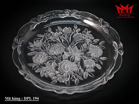  Đĩa Pha Lê Chạm Khắc Hoa Văn Cao Cấp Mã DPL 194 – Vẻ Đẹp Sang Trọng Trên Bàn Tiệc 