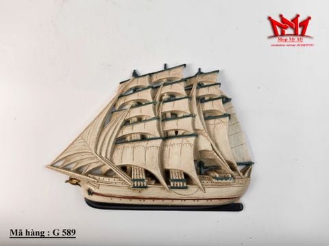  MÔ HÌNH THUYỀN BUỒM PHONG THỦY TREO TƯỜNG – G 589 