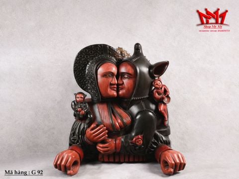  Tượng Gỗ Điêu Khắc Nghệ Thuật Độc Bản Cao 49cm - Mã G 92 