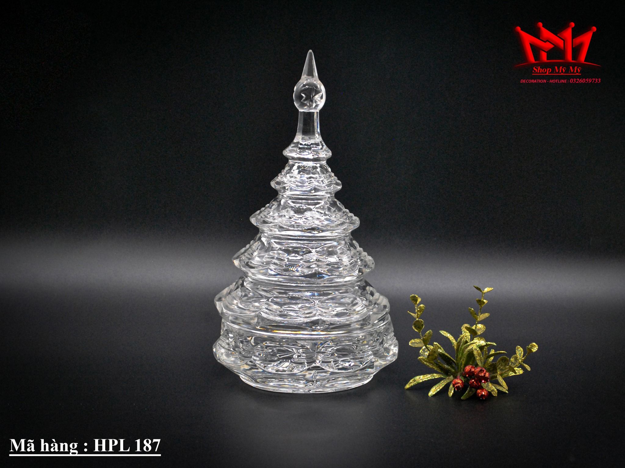 HŨ ĐỰNG KẸO HÌNH CÂY THÔNG NOEL PHA LÊ FIFTH AVENUE