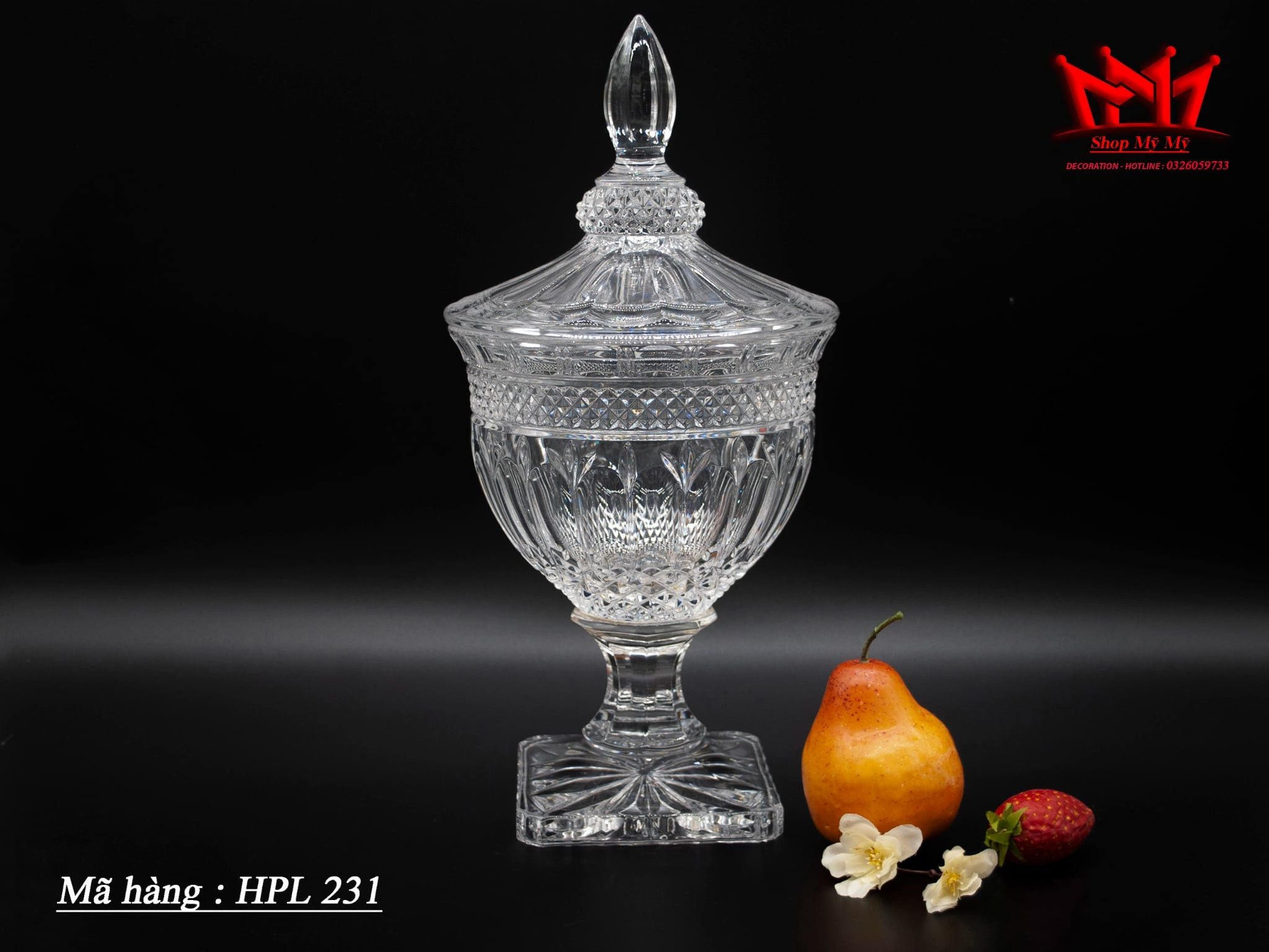 Hũ Pha Lê Có Nắp Cổ Điển HPL 231