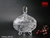 Hủ pha lê có 3 chân họa tiết mài dùng để đựng kẹo, bánh mứt .