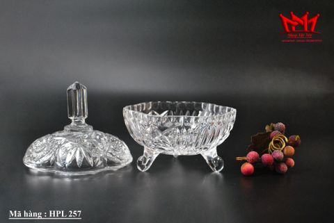  Hũ đựng kẹo có chân pha lê cắt đẹp cổ điển có nắp đậy sang trọng. 