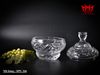 Chiếc âu (hũ) đựng mứt kẹo bằng pha lê mài thủ công, thường được sử dụng để trang trí bàn trà hoặc bàn ăn trong các dịp lễ Tết.