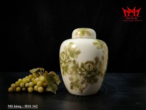  Hủ sứ họa tiết màu xanh lá ( HSS 162 ) 