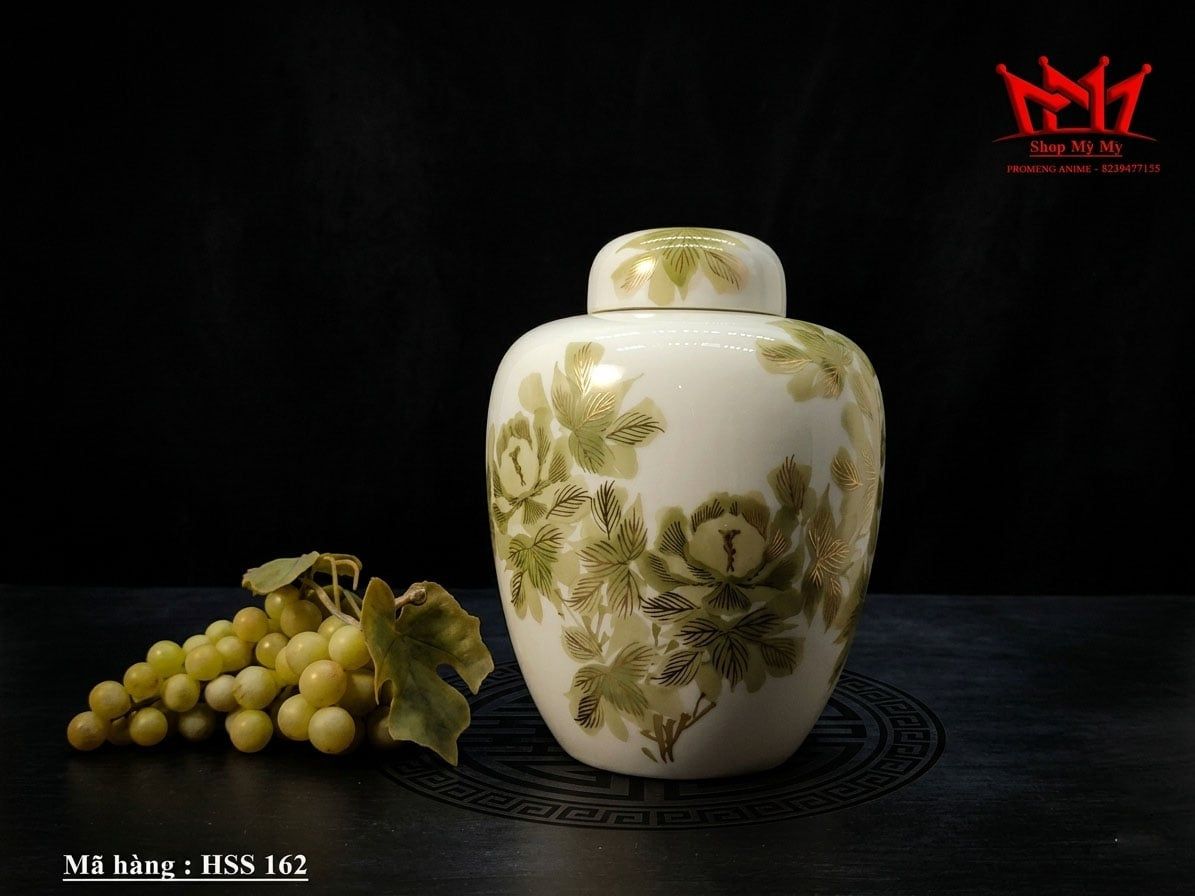 Hủ sứ họa tiết màu xanh lá ( HSS 162 )
