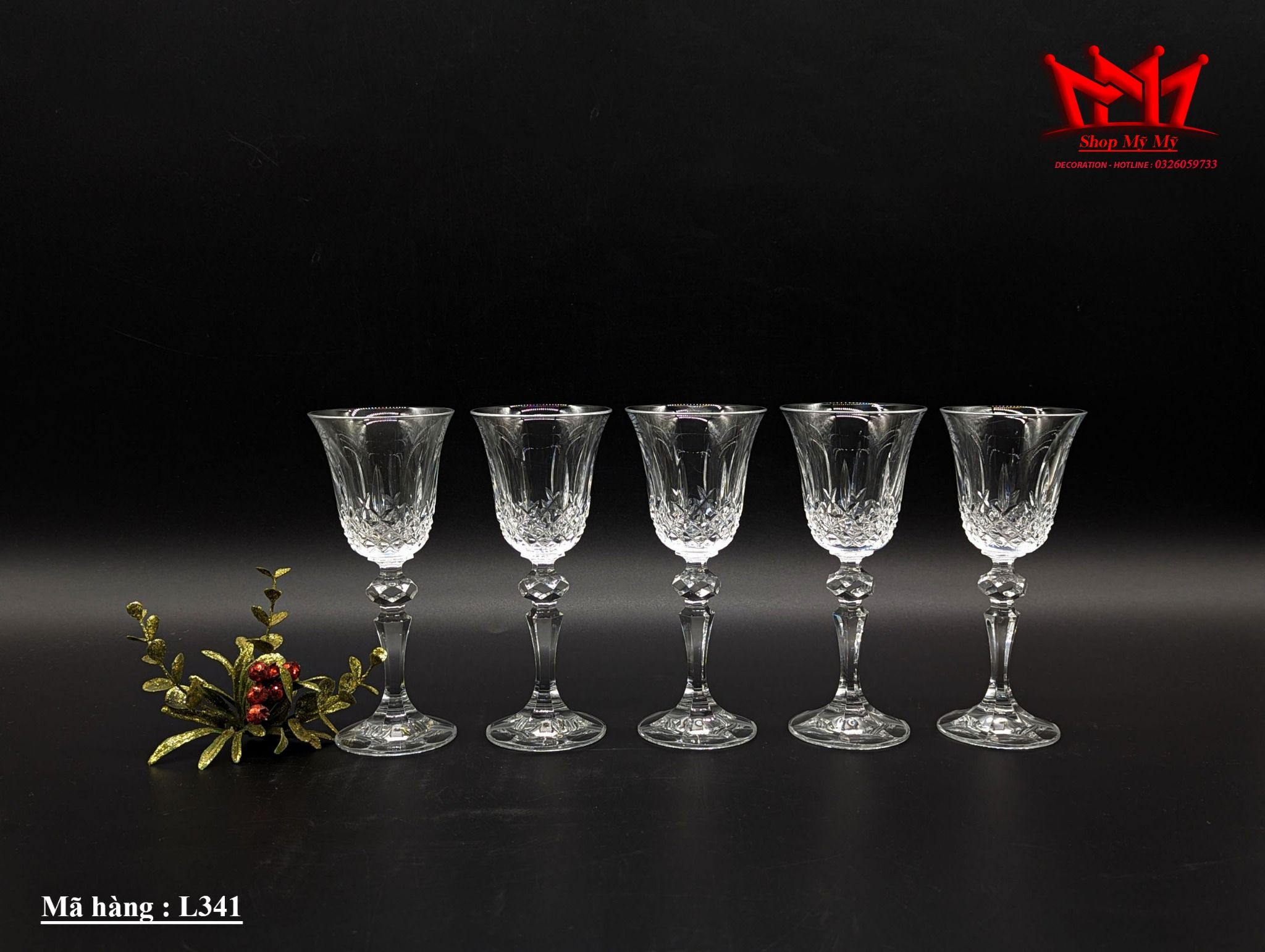 Bộ 5 ly pha lê MARQUIS Bohemian .