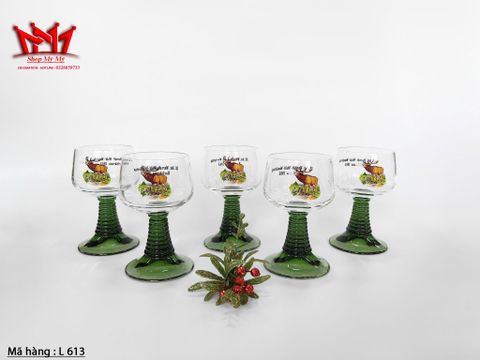  Bộ 5 ly thủy tinh thân xanh tổ ong của Đức 