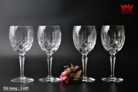  Bộ 6 ly uống nước Gorham Lady Anne Crystal Silver Rim Tây Đức. 