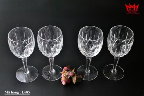  Bộ 6 ly uống nước Gorham Lady Anne Crystal Silver Rim Tây Đức. 