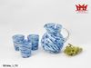 Bộ bình và ly thủy tinh nghệ thuật Mexico (L 750)