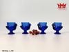 Bộ 4 ly thủy tinh xanh hình chim nghệ thuật (L 769)
