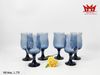 Bộ 6 ly thủy tinh xanh họa tiết hoa văn (L 770)