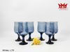 Bộ 6 ly thủy tinh xanh họa tiết hoa văn (L 770)