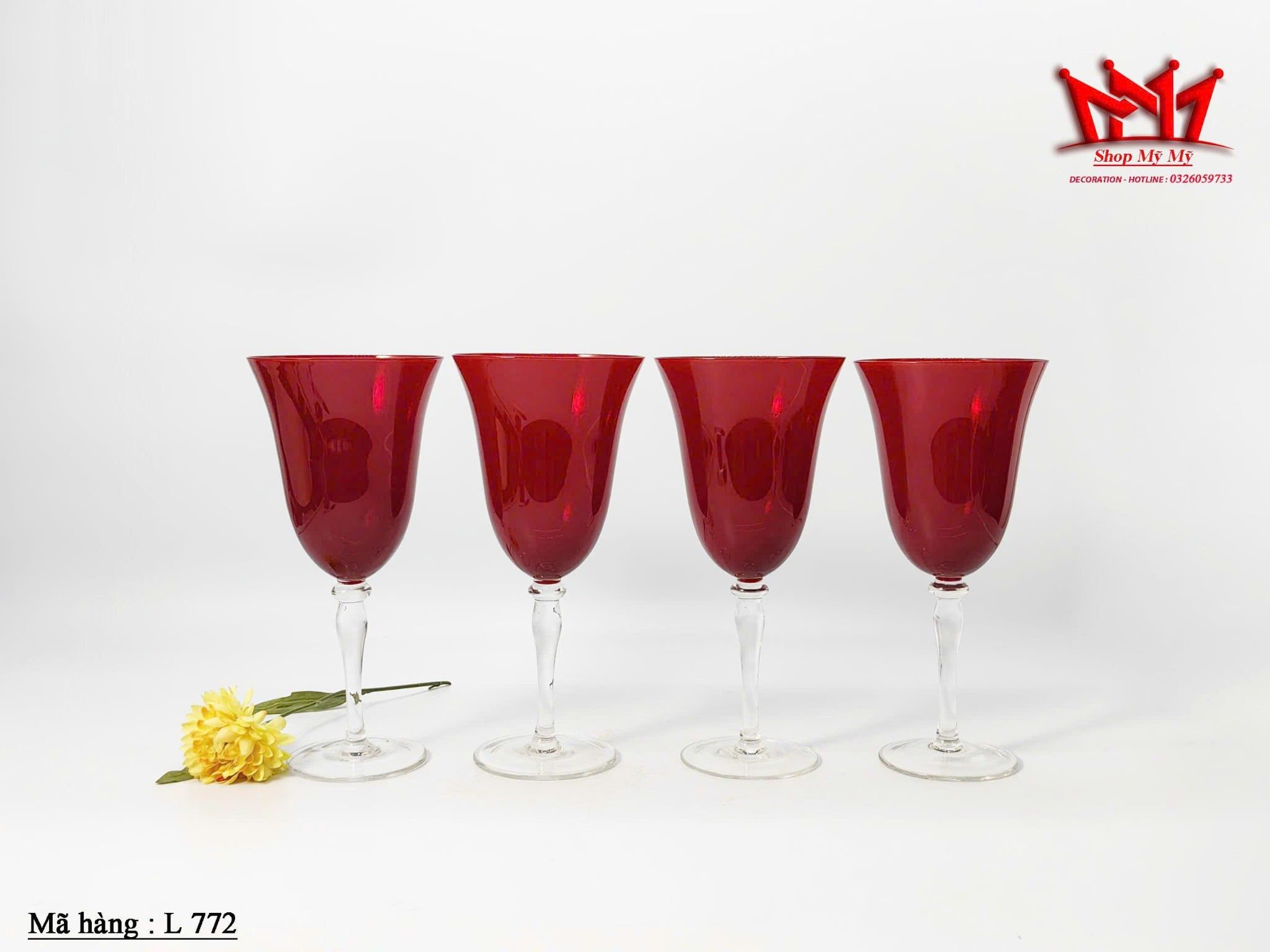Bộ 4 ly vang thủy tinh cao cấp (L 772)