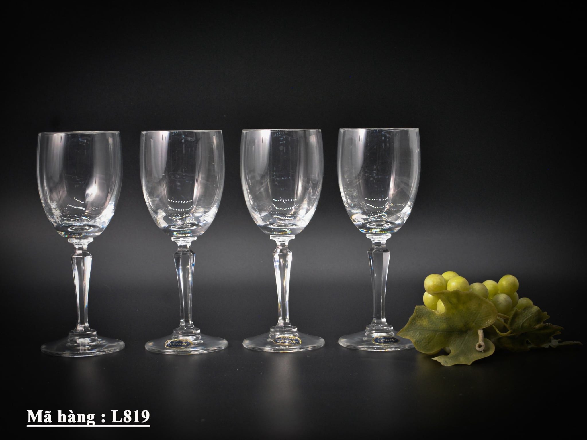 🍷 BỘ 4 LY RƯỢU VANG PHA LÊ LENOX – L819