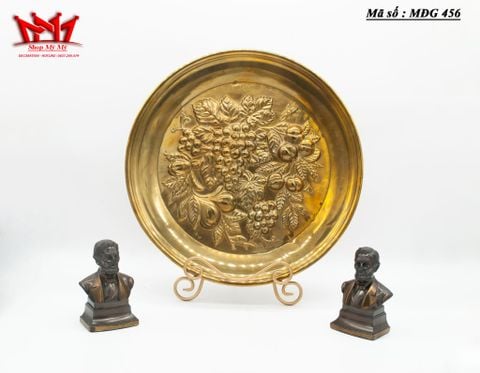  ĐĨA ĐỒNG TRANG TRÍ CHẠM KHẮC HOA QUẢ – MĐG 456 