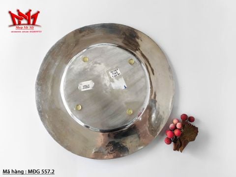  BỘ 4 ĐĨA ĂN TRANG TRÍ NHÔM HOA VĂN HẢI SẢN 