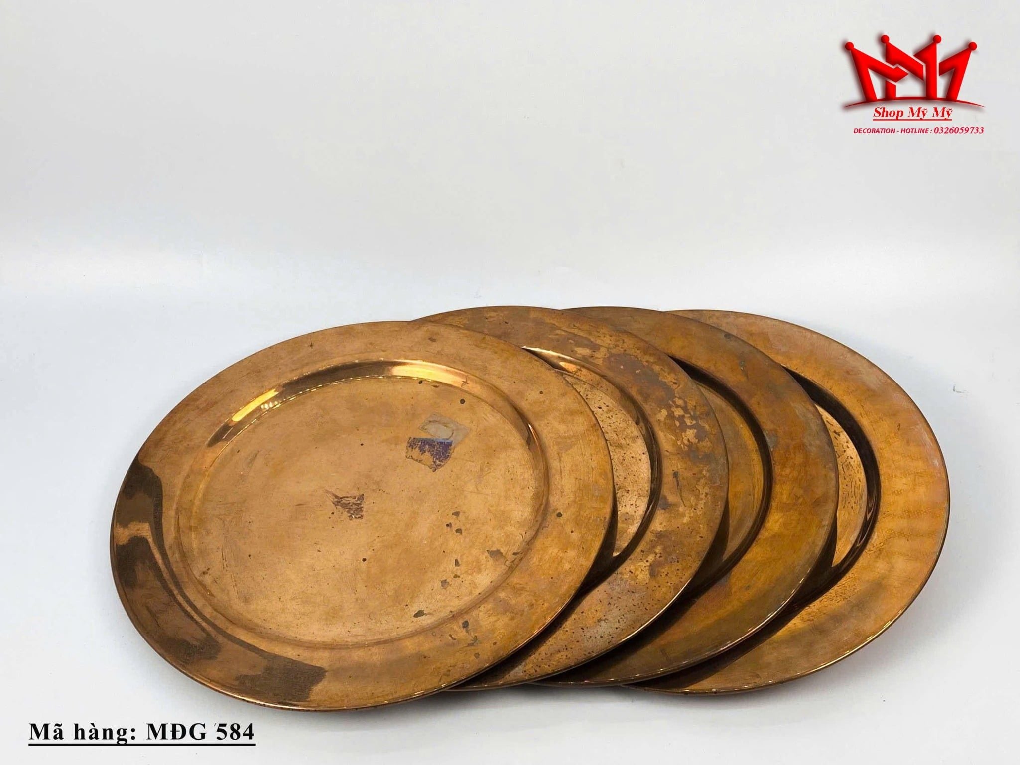 Bộ 4 đĩa ăn bằng đồng– Sang Trọng & cổ điển