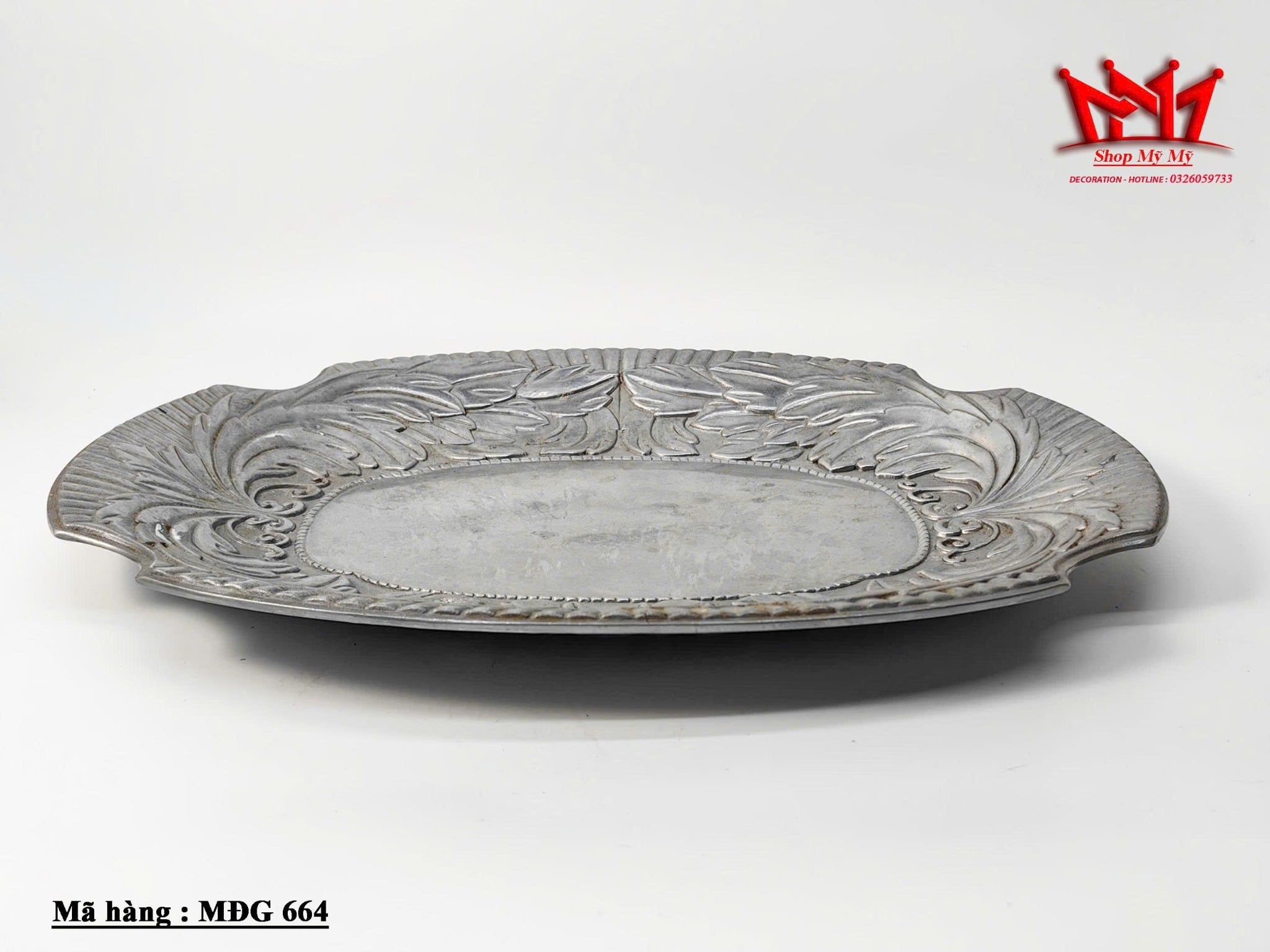 KHAY NHÔM NGHỆ THUẬT MĐG 664 – VẺ ĐẸP CỔ ĐIỂN TỪ HOA VĂN ACANTHUS
