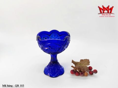 Chân bồng thủy tinh xanh nghệ thuật (QB 103) 