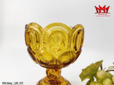  Chân bồng thủy tinh nghệ thuật màu hổ phách (QB 10 