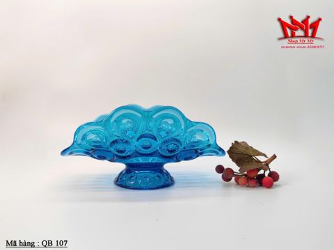  Chân bồng thủy tinh xanh nghệ thuật (QB 107) 