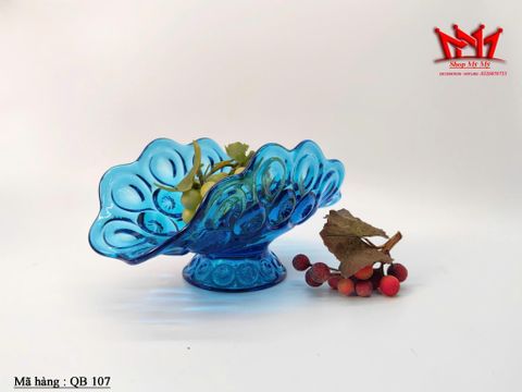  Chân bồng thủy tinh xanh nghệ thuật (QB 107) 