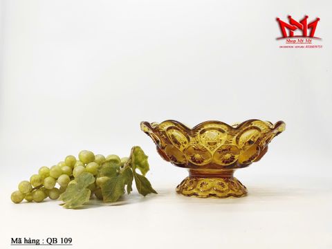  Chân bồng thủy tinh màu hổ phách LE Smith 