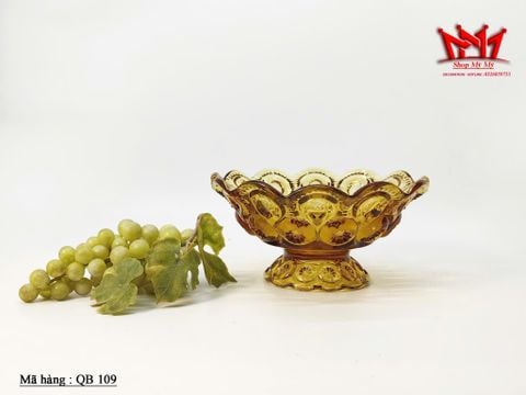  Chân bồng thủy tinh màu hổ phách LE Smith 