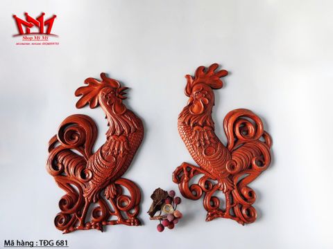  CẶP GÀ CHỌI TRANG TRÍ TƯỜNG – VẺ ĐẸP CỔ ĐIỂN TỪ SEXTON HOA KỲ 