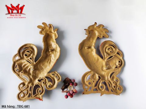  CẶP GÀ CHỌI TRANG TRÍ TƯỜNG – VẺ ĐẸP CỔ ĐIỂN TỪ SEXTON HOA KỲ 