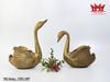 Cặp thiên nga trang trí bằng đồng, có thể cắm hoa.