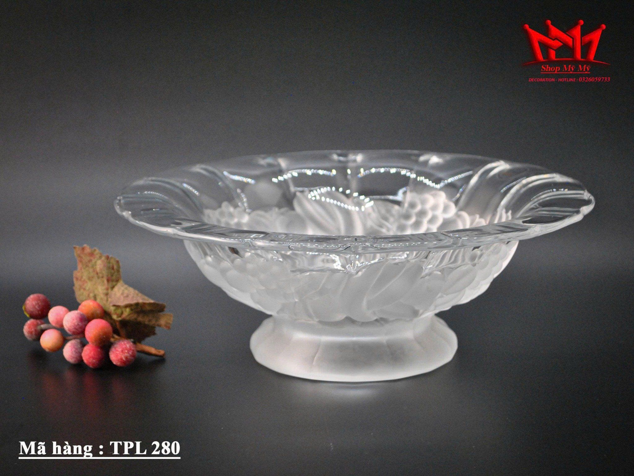 TÔ PHA LÊ CỔ ĐIỂN HỌA TIẾT TRÁI CÂY MỜ CÓ CHÂN ĐẾ