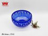 Thố thủy tinh Bohemian Czech xanh coban thập niên 70