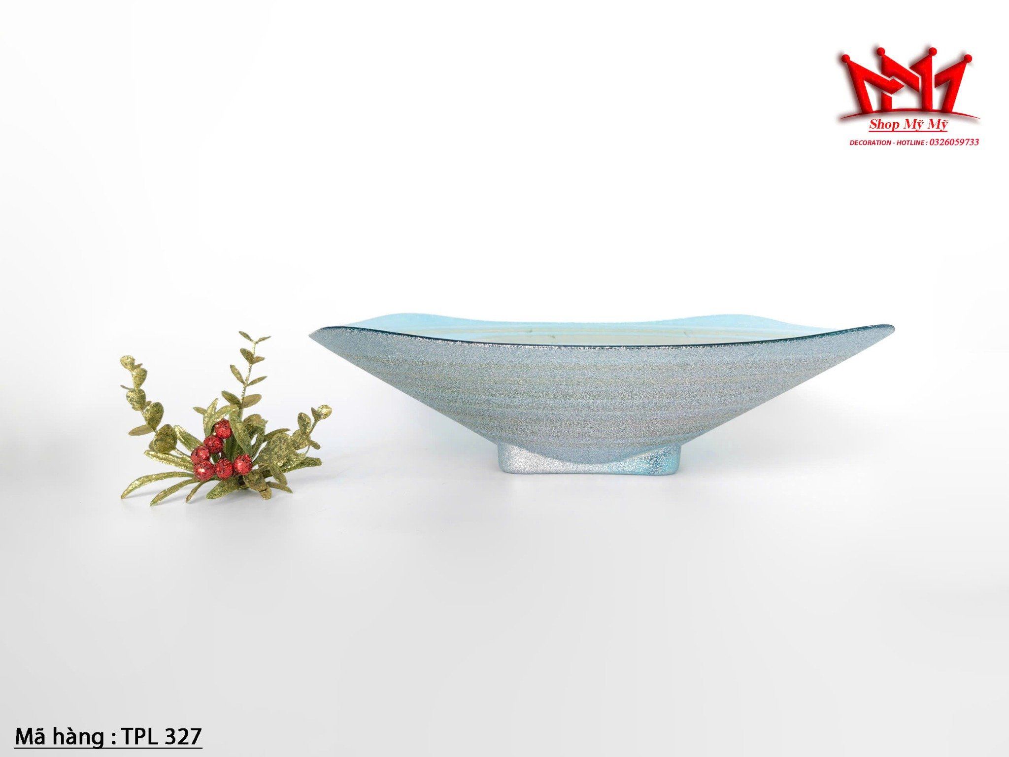 Đĩa trang trí thủy tinh cao cấp – Mã TPL 327