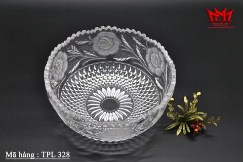  Thố pha lê hoa hồng mài miệng hình răng cưa của Đức. 