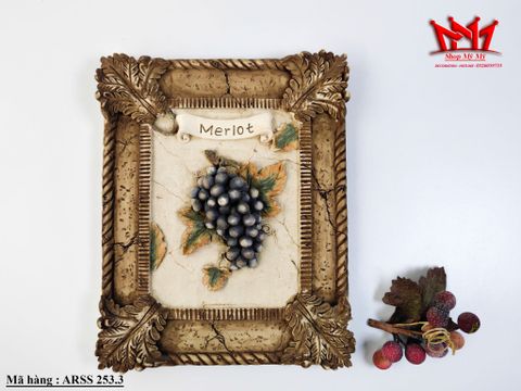  Bộ tranh trang trí tường hình nho rượu vang cổ điển Chardonnay, Merlot, Cabernet Sauvignon 3D nghệ thuật treo tường hình nho. 