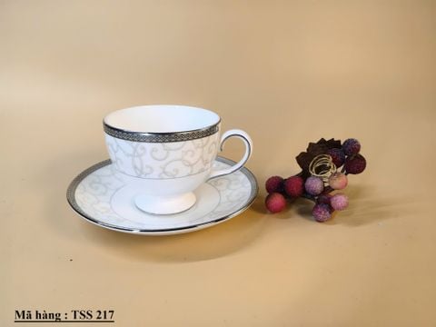  Bộ 6 set tách trà Wedgwood CELESTIAL Platinum England 1759 . Bone China. 