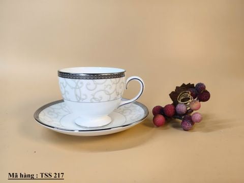  Bộ 6 set tách trà Wedgwood CELESTIAL Platinum England 1759 . Bone China. 