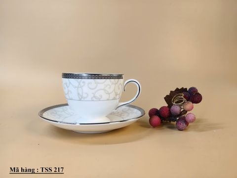  Bộ 6 set tách trà Wedgwood CELESTIAL Platinum England 1759 . Bone China. 